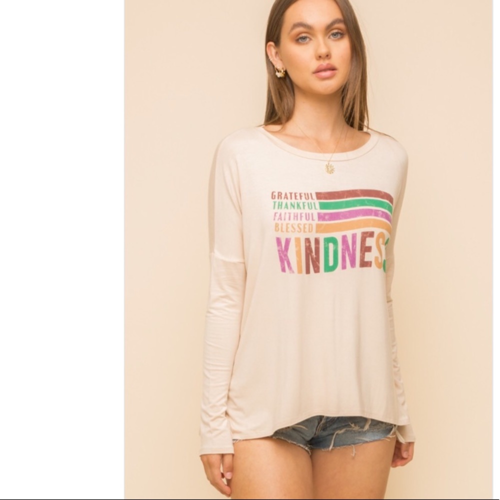 Kindness Print Oversized Knit Top - Picture 2 of 10